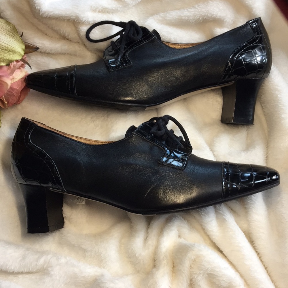 LADY DOC Italian Leather Retro Inspired Shoes, 38